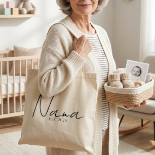 Chic Nana EST Year Everyday Minimalist Script Tote Bag