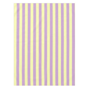 Chic Nautical Pastel Purple Yellow Stripes Spring  Tablecloth