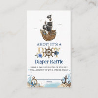 Chic Nautical Pirate Ahoy It's a Boy Diaper Raffle