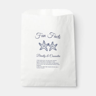 Chic Nautical Wedding Navy Blue Starfish Fun Facts Favour Bags
