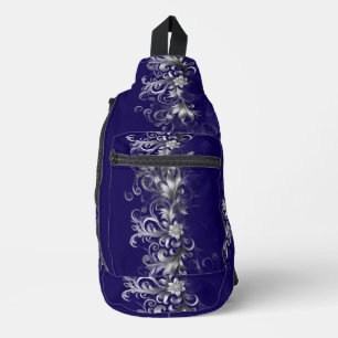 Chic Navy Abstract Everyday Sling Bag
