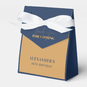 Chic Navy and Gold Birthday Thank You Favour Box