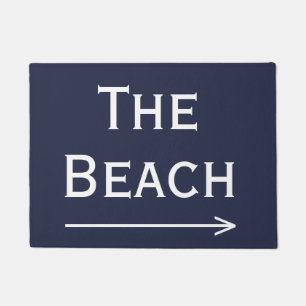 Chic Navy and White Beach and Arrow Doormat