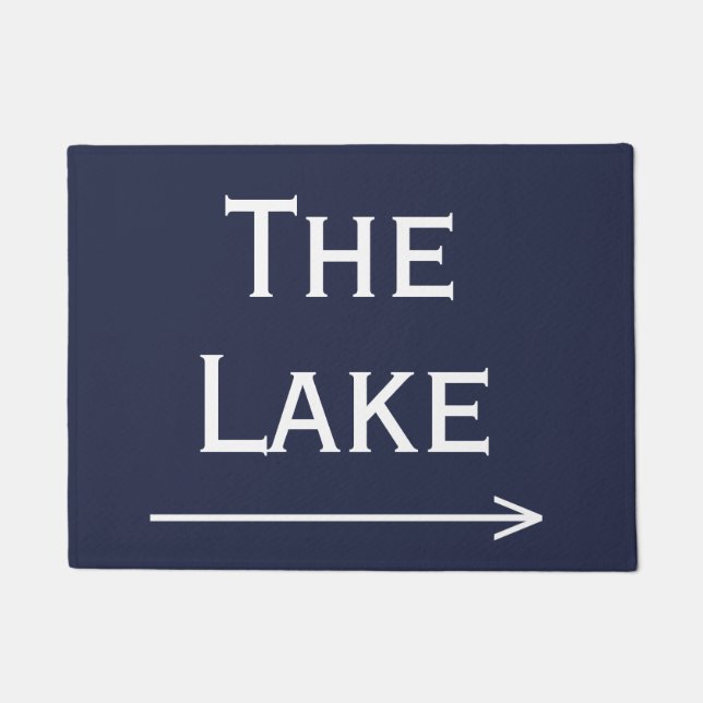 Chic Navy and White The Lake & Arrow Doormat (Front)