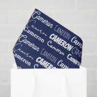 Chic Navy Blue Birthday Personalized Name