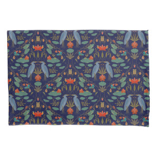 Chic navy blue Heron Pond Heritage Revival Pillowcase