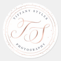 Chic Navy Blue & Rose Gold Trendy Company Logo