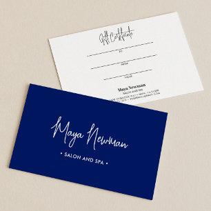 CHIC NAVY BLUE SIGNATURE Monogram Gift Card