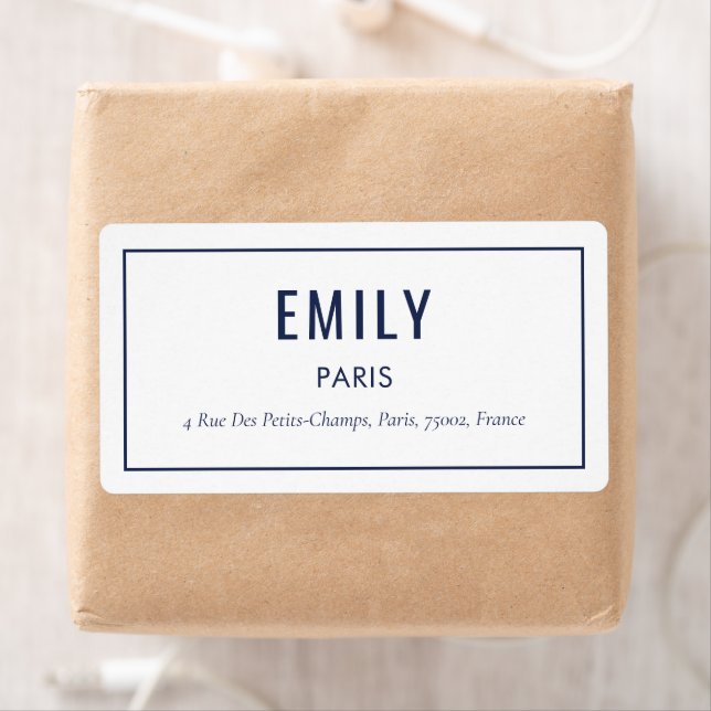 Chic Navy Fashion Style Return Address Label (Insitu)