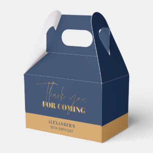 Chic Navy Gold Birthday Thank you Favour Box