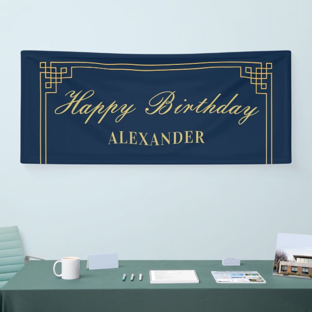Chic Navy Gold Gatsby  Banner (Tradeshow)