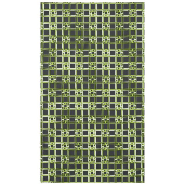 Chic Neon Citrus Green Black Pattern Tablecloth (Front)
