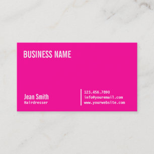 Chic Neon Pink Hairdresser Business Card