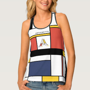 Chic Neoplasticism Style Monogram. Letter A Tank Top