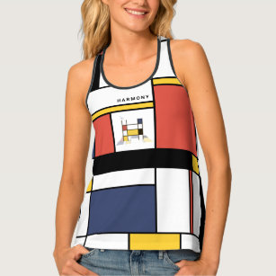 Chic Neoplasticism Style Monogram. Letter H Tank Top