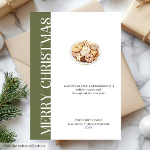 Chic Neutral Christmas Cookies Digital Greeting  Holiday Card