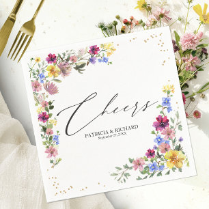 Chic Neutral Colours Boho Floral Wedding Napkins