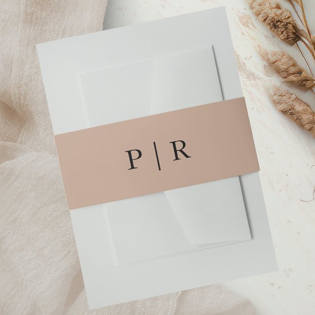 Chic Neutral Colours Boho Wedding Invitation Belly Band (Creator Uploaded)