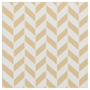Chic neutral gold white geometric zigzag pattern fabric