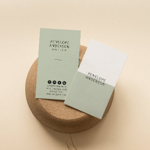 Chic Neutral Green Minimalist Modern Boho Trendy   Business Card