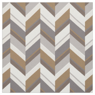 Chic neutral grey brown geometric zigzag pattern fabric