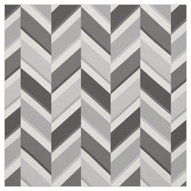 Chic neutral grey geometric zigzag pattern fabric (Swatch)