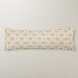 Chic neutral ikat Moroccan pattern Body Cushion