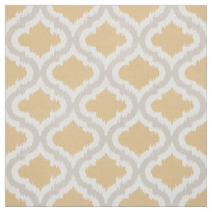 Chic neutral ikat Moroccan pattern Fabric