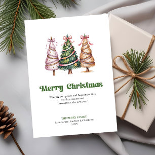 Chic Neutral Leopard Pattern Christmas Tree Card