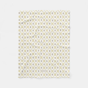 Chic neutral yellow taupe ikat diamond pattern fleece blanket