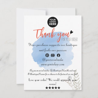 Chic Neutrals:Minimalistic Boutique Thank You Card