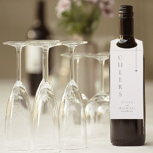 Chic Neutrals Wedding Cheers Powder ID1020 Bottle Tag