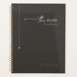 Chic Neutrals Wedding Plans Charcoal ID1020 Planner