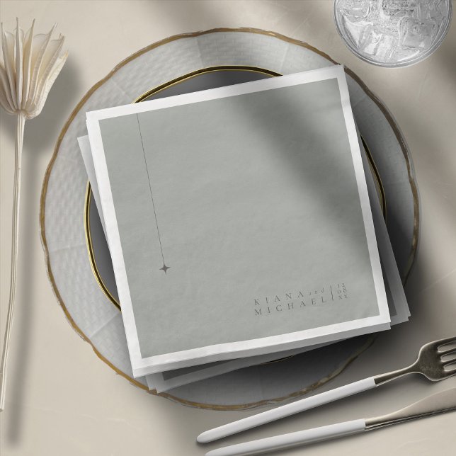 Chic Neutrals Wedding Sage Grey ID1020 Napkin (Creator Uploaded)