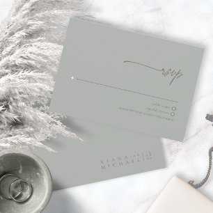 Chic Neutrals Wedding Sage Grey ID1020 RSVP Card