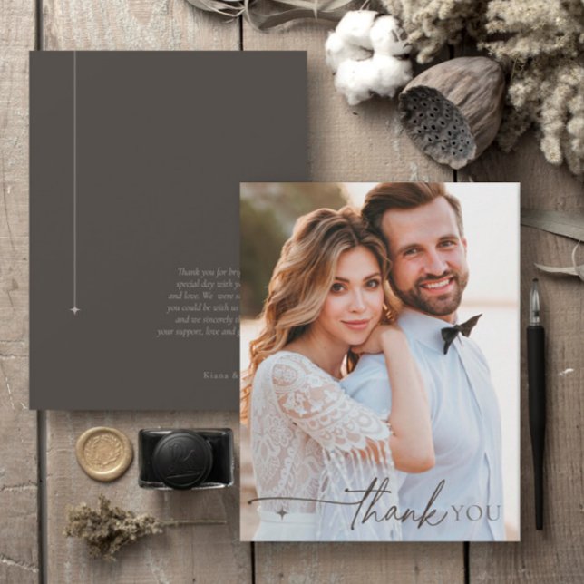 Chic Neutrals Wedding Thank You Charcoal ID1020 (Creator Uploaded)