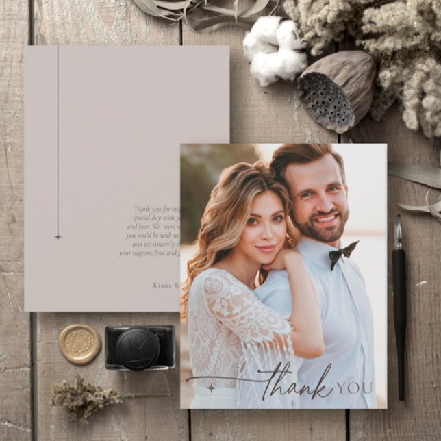 Chic Neutrals Wedding Thank You Pale Taupe ID1020 Card (Creator Uploaded)