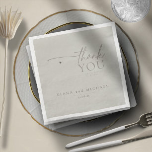 Chic Neutrals Wedding Thank You Pastel Grey ID1020 Napkin