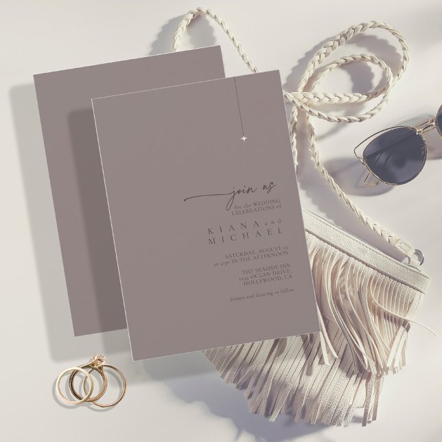 Chic Neutrals Wedding Warm Grey ID1020 Invitation (Creator Uploaded)