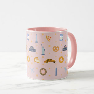 Chic New York City Pattern Blush Pink Mug