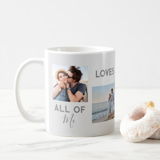 Chic Newly Weds Couple Boyfriend Girlfriend Photo  Coffee Mug (With Donut)