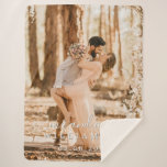 Chic Newlywed Mr Mrs Wedding Photo Sherpa Blanket<br><div class="desc">Chic, modern monogrammed wedding photo sherpa blanket with the text Mr and Mrs in white elegant script calligraphy and your wedding date in modern typography. Simply add your married name, wedding date and wedding photo. Perfect luxury keepsake gift for the newlywed couple. Exclusively designed for you by Happy Dolphin Studio....</div>