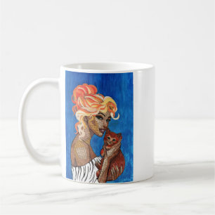 Chic Newspaper Text Pop Art Cat Mum Gift Mug