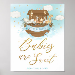 Chic Noah's Ark Boy Babies are Sweet Treat Sign