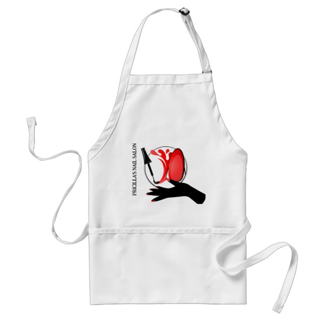 Chic Noir Nail Technician swirly red nails Standard Apron (Front)