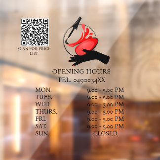 Chic Noir Nail Technician Window  Cling