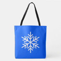 Chic Nordic White Alpine Snowflake On Bright Blue