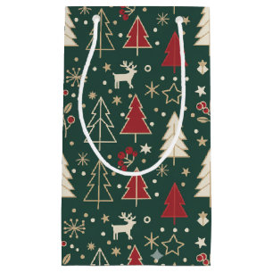 Chic Nordic Winter Wonderland Seamless Pattern Small Gift Bag