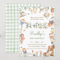 Chic Nursery Rhyme Greenery 3rd Birthday Neutral