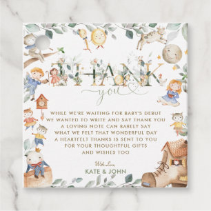 Chic Nursery Rhyme Greenery Baby Shower Boy Girl Favour Tags